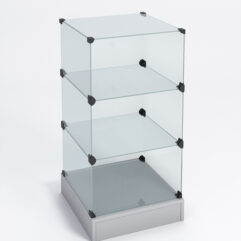 Прилавок КУБ №6 (без стеклянных дверок, передняя стенка - стекло), Серый