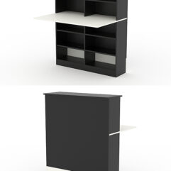 Модуль с царгой и столешницей СТАЙЛ №2В, Черный и Белый