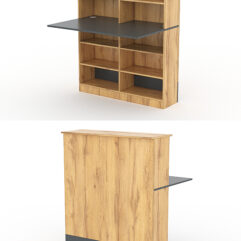 Модуль с царгой и столешницей СТАЙЛ №2В, Дуб Золотистый и Темно-Серый