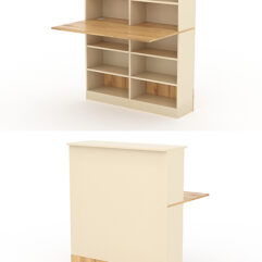 Модуль с царгой и столешницей СТАЙЛ №2В, Крем Вайс и Дуб Золотистый