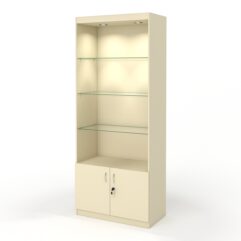 Стеллаж АФРОДИТА №1-4 (задняя стенка - ДВП), Крем Вайс