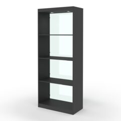 Стеллаж АФРОДИТА №2-2 (задняя стенка - стекло), Черный