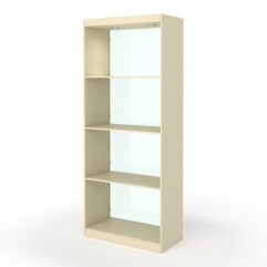 Стеллаж АФРОДИТА №2-2 (задняя стенка - стекло), Крем Вайс