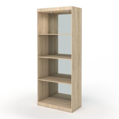 Стеллаж АФРОДИТА №2-3 (задняя стенка - зеркало), Дуб Сонома