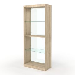 Стеллаж АФРОДИТА №2-5 (задняя стенка - стекло), Дуб Сонома