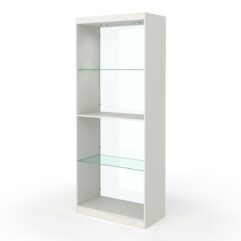 Стеллаж АФРОДИТА №2-5 (задняя стенка - стекло), Белый