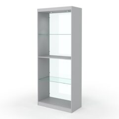 Стеллаж АФРОДИТА №2-5 (задняя стенка - стекло), Серый