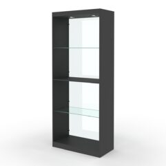 Стеллаж АФРОДИТА №2-5 (задняя стенка - стекло), Черный