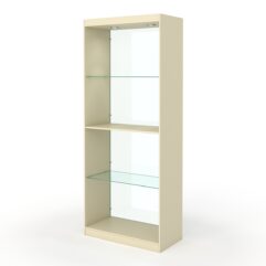 Стеллаж АФРОДИТА №2-5 (задняя стенка - стекло), Крем Вайс