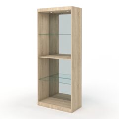 Стеллаж АФРОДИТА №2-6 (задняя стенка - зеркало), Дуб Сонома