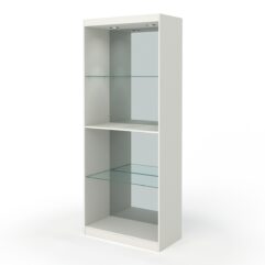 Стеллаж АФРОДИТА №2-6 (задняя стенка - зеркало), Белый