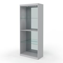 Стеллаж АФРОДИТА №2-6 (задняя стенка - зеркало), Серый