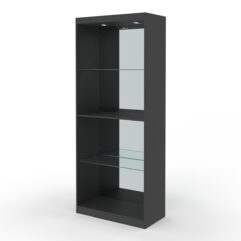 Стеллаж АФРОДИТА №2-6 (задняя стенка - зеркало), Черный