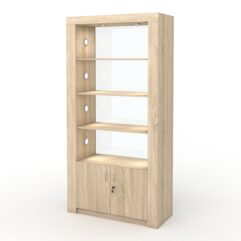 Стеллаж АФРОДИТА №3-2 (задняя стенка - стекло), Дуб Сонома