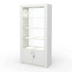 Стеллаж АФРОДИТА №3-2 (задняя стенка - стекло), Белый