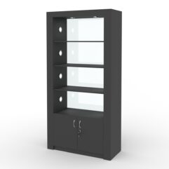 Стеллаж АФРОДИТА №3-2 (задняя стенка - стекло), Черный