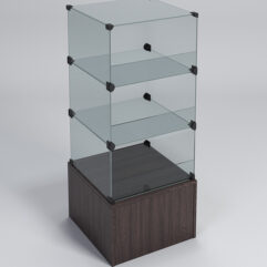 Прилавок КУБ №4-КО (без стеклянных дверок, передняя стенка - стекло), Дуб Венге