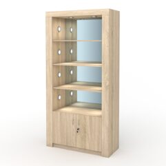 Стеллаж АФРОДИТА №3-3 (задняя стенка - зеркало), Дуб Сонома