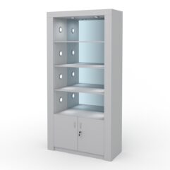 Стеллаж АФРОДИТА №3-3 (задняя стенка - зеркало), Серый