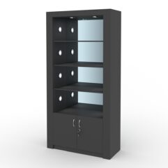 Стеллаж АФРОДИТА №3-3 (задняя стенка - зеркало), Черный