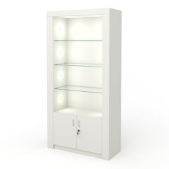 Стеллаж АФРОДИТА №3-4 (задняя стенка - ДВП), Белый