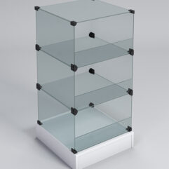 Прилавок КУБ №6-КО (без стеклянных дверок, передняя стенка - стекло), Белый