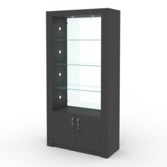 Стеллаж АФРОДИТА №3-5 (задняя стенка - стекло), Черный