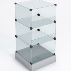 Прилавок КУБ №6-КО (без стеклянных дверок, передняя стенка - стекло), Серый