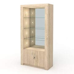 Стеллаж АФРОДИТА №3-6 (задняя стенка - зеркало), Дуб Сонома