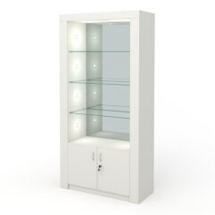 Стеллаж АФРОДИТА №3-6 (задняя стенка - зеркало), Белый