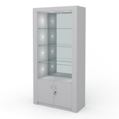 Стеллаж АФРОДИТА №3-6 (задняя стенка - зеркало), Серый