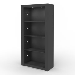 Стеллаж АФРОДИТА №4-1 (задняя стенка - ДВП), Черный