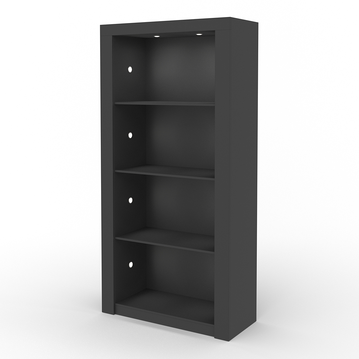 Стеллаж АФРОДИТА №4-1 (задняя стенка - ДВП), Черный