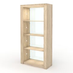 Стеллаж АФРОДИТА №4-2 (задняя стенка - стекло), Дуб Сонома