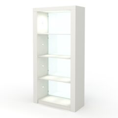 Стеллаж АФРОДИТА №4-2 (задняя стенка - стекло), Белый