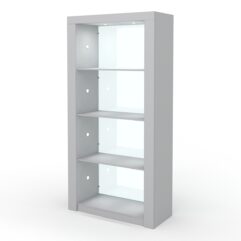 Стеллаж АФРОДИТА №4-2 (задняя стенка - стекло), Серый