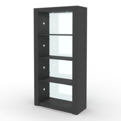 Стеллаж АФРОДИТА №4-2 (задняя стенка - стекло), Черный