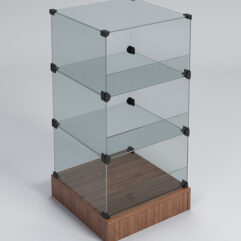 Прилавок КУБ №6-КО (без стеклянных дверок, передняя стенка - стекло), Орех