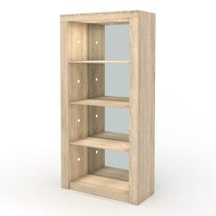 Стеллаж АФРОДИТА №4-3 (задняя стенка - зеркало), Дуб Сонома