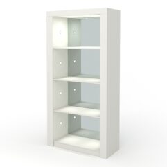 Стеллаж АФРОДИТА №4-3 (задняя стенка - зеркало), Белый