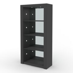 Стеллаж АФРОДИТА №4-3 (задняя стенка - зеркало), Черный