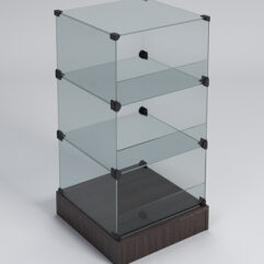 Прилавок КУБ №6-КО (без стеклянных дверок, передняя стенка - стекло), Дуб Венге