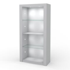 Стеллаж АФРОДИТА №4-4 (задняя стенка - ДВП), Серый