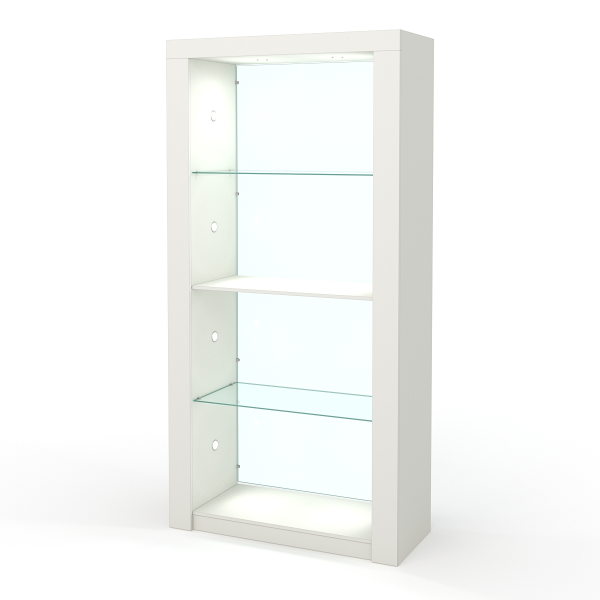 Стеллаж АФРОДИТА №4-5 (задняя стенка - стекло), Белый