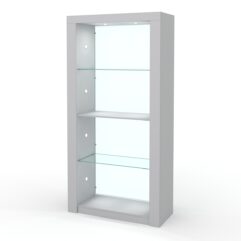 Стеллаж АФРОДИТА №4-5 (задняя стенка - стекло), Серый