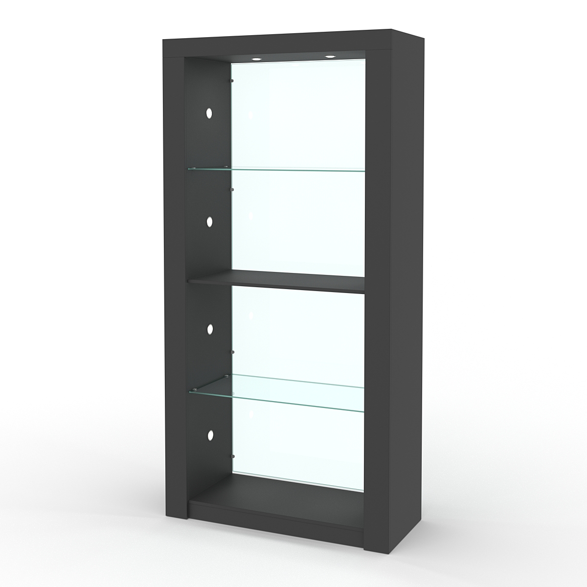 Стеллаж АФРОДИТА №4-5 (задняя стенка - стекло), Черный