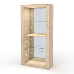 Стеллаж АФРОДИТА №4-6 (задняя стенка - зеркало), Дуб Сонома