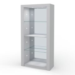 Стеллаж АФРОДИТА №4-6 (задняя стенка - зеркало), Серый