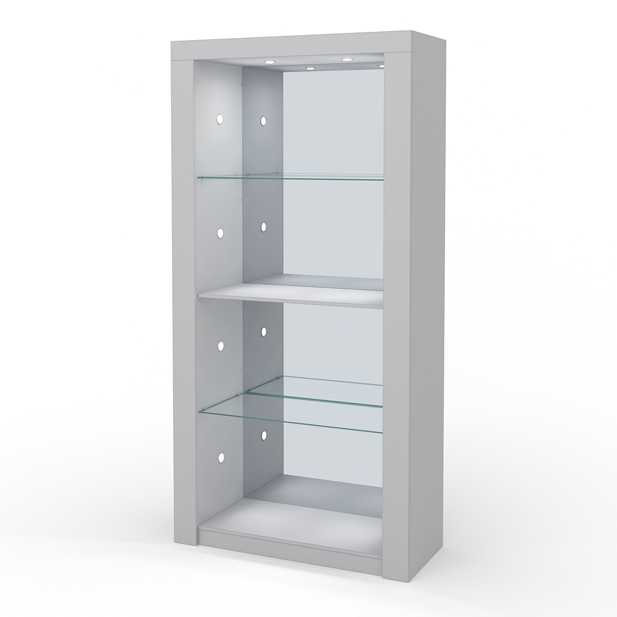 Стеллаж АФРОДИТА №4-6 (задняя стенка - зеркало), Серый