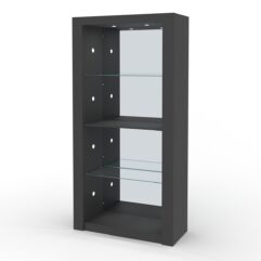 Стеллаж АФРОДИТА №4-6 (задняя стенка - зеркало), Черный